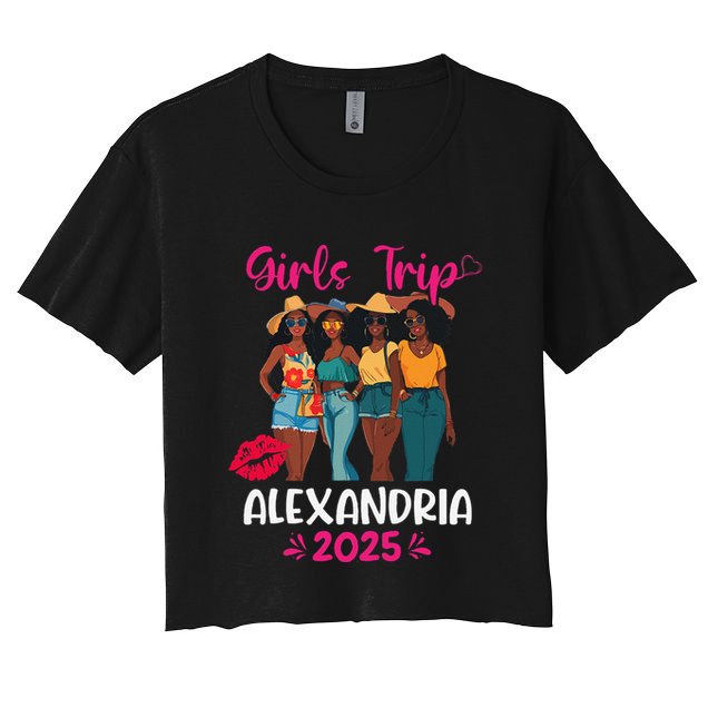 Black Trip Alexandria 2025 Vacation Matching Women's Crop Top Tee