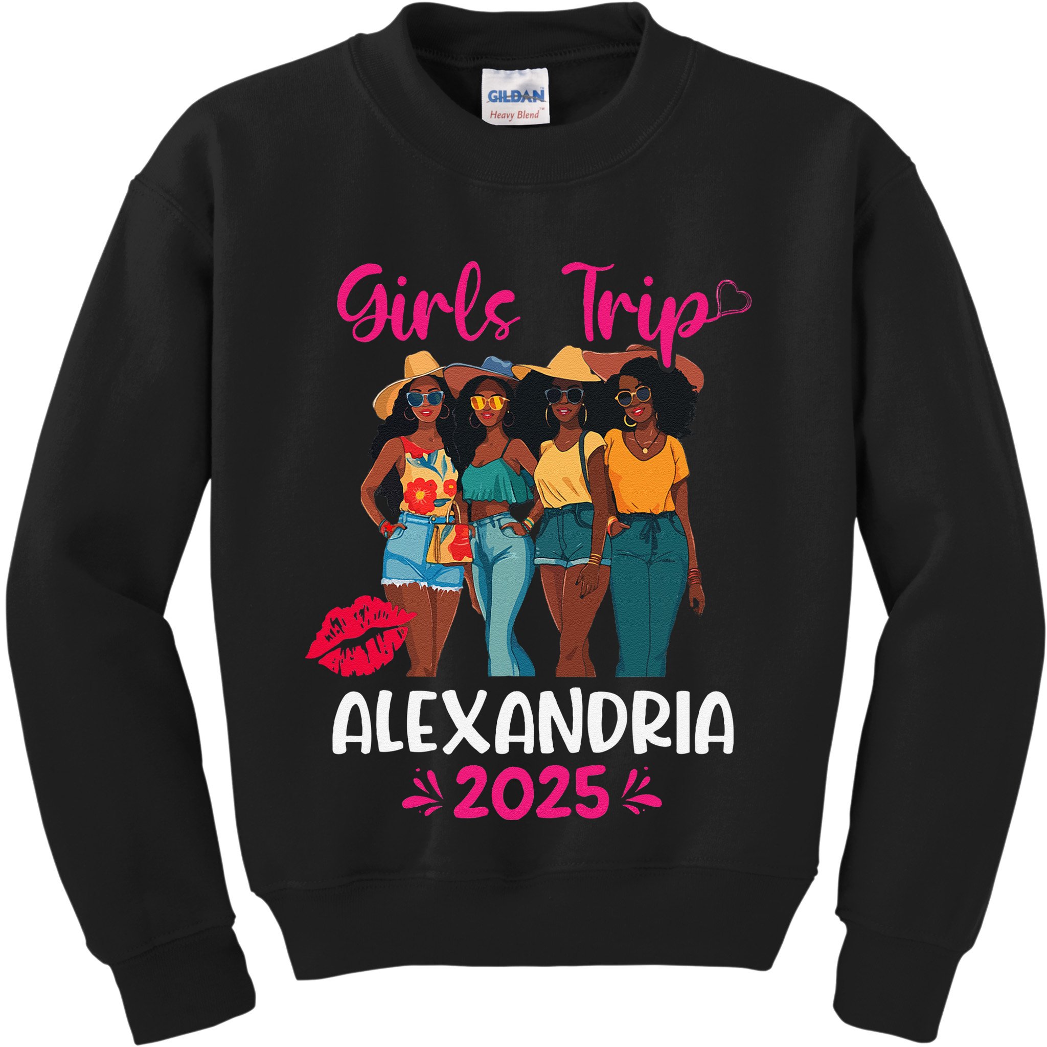 Black Trip Alexandria 2025 Vacation Matching Kids Sweatshirt