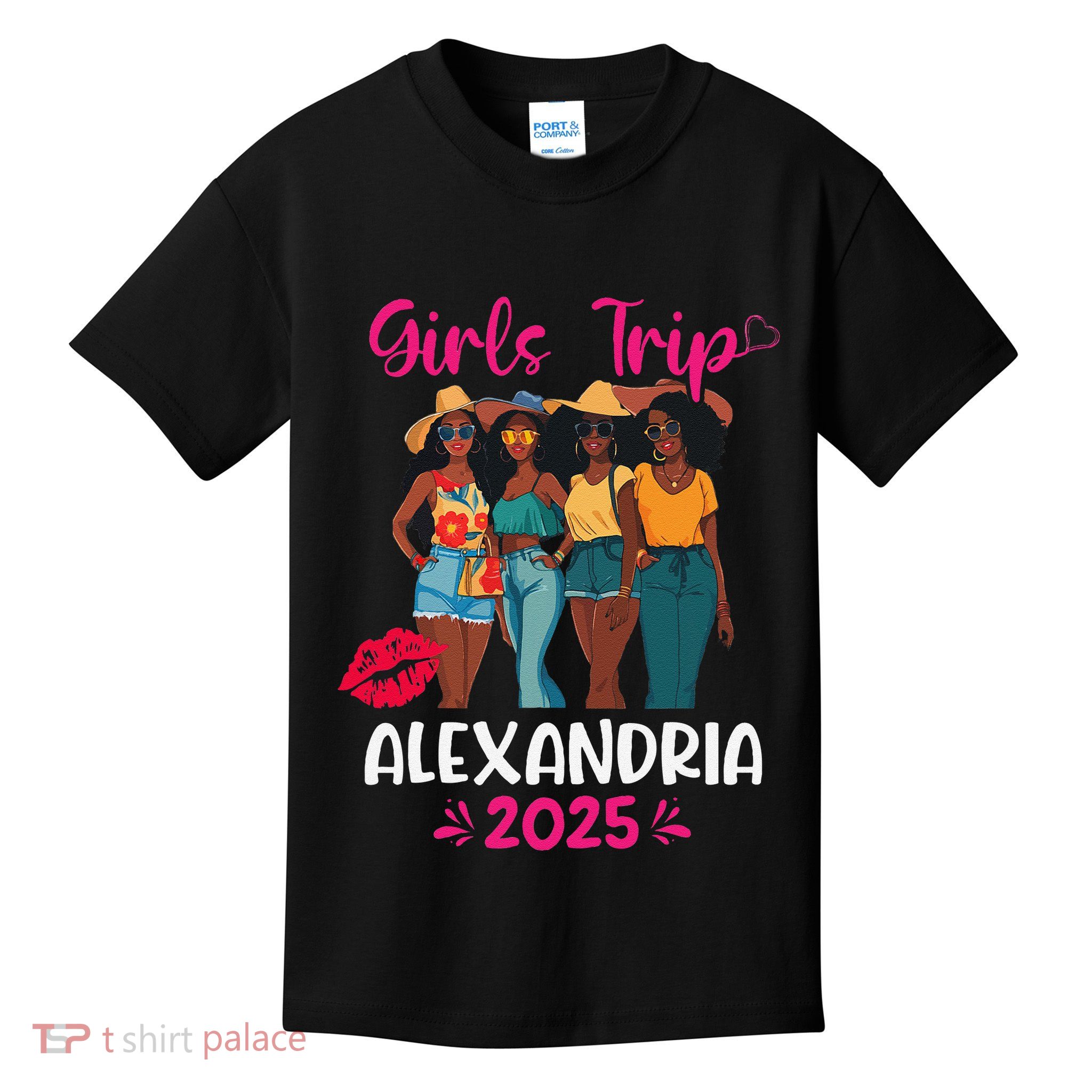 Black Trip Alexandria 2025 Vacation Matching Kids T-Shirt