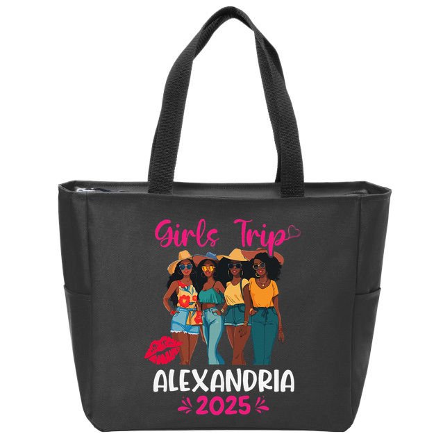 Black Trip Alexandria 2025 Vacation Matching Zip Tote Bag