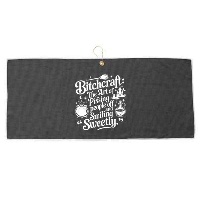 Bitchcraft The Art Of Pissing People Off And Smiling Sweetly Large Microfiber Waffle Golf Towel