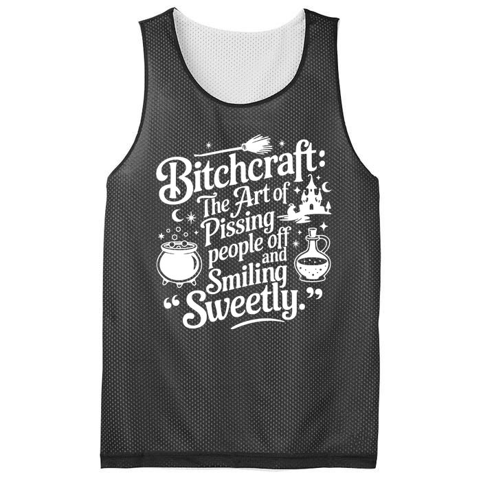 Bitchcraft The Art Of Pissing People Off And Smiling Sweetly Mesh Reversible Basketball Jersey Tank