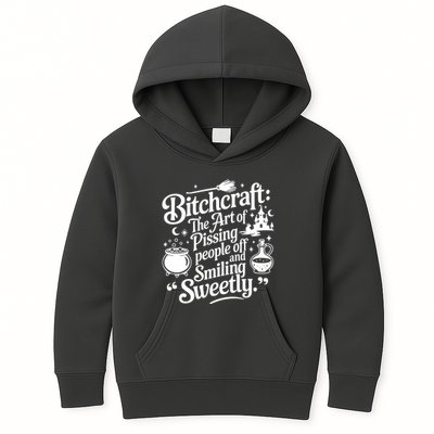 Bitchcraft The Art Of Pissing People Off And Smiling Sweetly Kids Hoodie