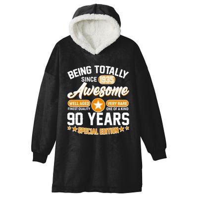 Being Totally Awesome Since 1935 90 Years Birthday Special Edition Hooded Wearable Blanket