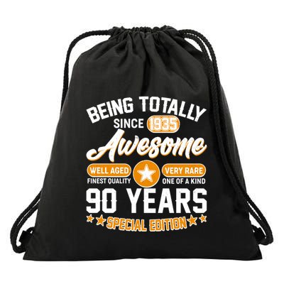 Being Totally Awesome Since 1935 90 Years Birthday Special Edition Drawstring Bag