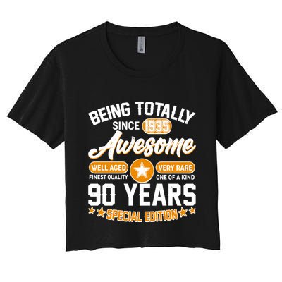 Being Totally Awesome Since 1935 90 Years Birthday Special Edition Crop Top