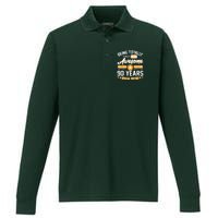 Being Totally Awesome Since 1935 90 Years Birthday Special Edition Performance Long Sleeve Polo