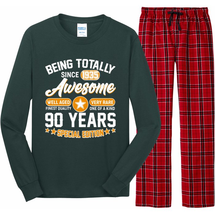 Being Totally Awesome Since 1935 90 Years Birthday Special Edition Long Sleeve Pajama Set