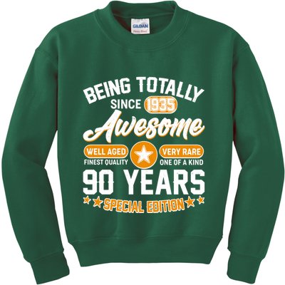 Being Totally Awesome Since 1935 90 Years Birthday Special Edition Kids Sweatshirt