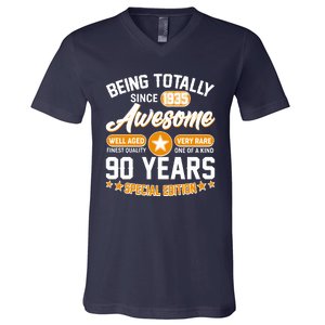 Being Totally Awesome Since 1935 90 Years Birthday Special Edition V-Neck T-Shirt