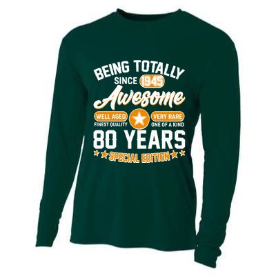 Being Totally Awesome Since 1945 80 Years Birthday Special Edition Cooling Performance Long Sleeve Crew