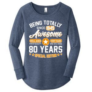 Being Totally Awesome Since 1945 80 Years Birthday Special Edition Women's Perfect Tri Tunic Long Sleeve Shirt