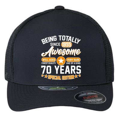 Being Totally Awesome Since 1955 70 Years Birthday Special Edition Flexfit Unipanel Trucker Cap