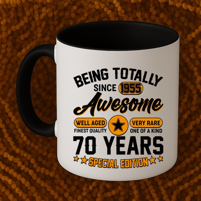 Being Totally Awesome Since 1955 70 Years Birthday Special Edition Mug