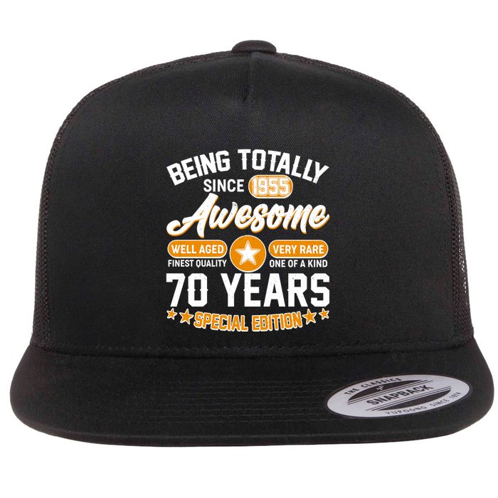 Being Totally Awesome Since 1955 70 Years Birthday Special Edition Flatbill Hat