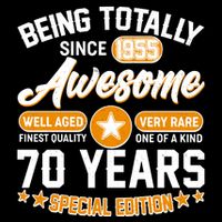 Being Totally Awesome Since 1955 70 Years Birthday Special Edition Flatbill Hat
