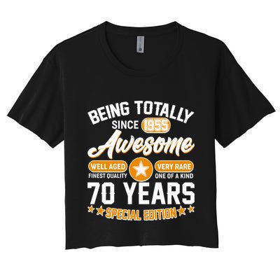 Being Totally Awesome Since 1955 70 Years Birthday Special Edition Crop Top