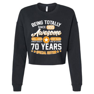 Being Totally Awesome Since 1955 70 Years Birthday Special Edition Cropped Pullover Crew