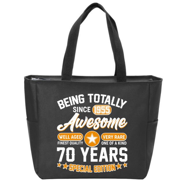 Being Totally Awesome Since 1955 70 Years Birthday Special Edition Zip Tote Bag
