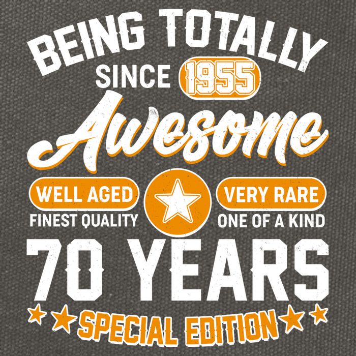 Being Totally Awesome Since 1955 70 Years Birthday Special Edition Cotton Canvas Backpack