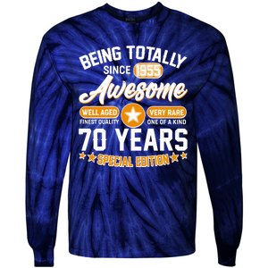 Being Totally Awesome Since 1955 70 Years Birthday Special Edition Tie-Dye Long Sleeve Shirt