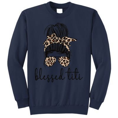 Blessed Titi Aunt Messy Bun Titi Auntie Mother's Day Sweatshirt