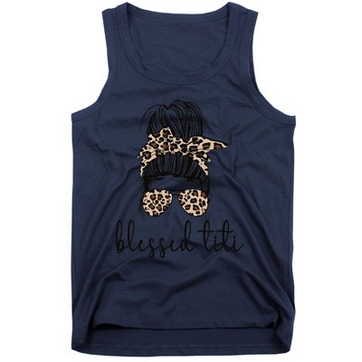 Blessed Titi Aunt Messy Bun Titi Auntie Mother's Day Tank Top