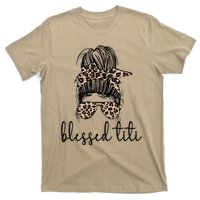 Blessed Titi Aunt Messy Bun Titi Auntie Mother's Day T-Shirt