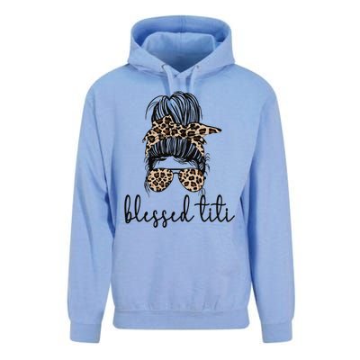 Blessed Titi Aunt Messy Bun Titi Auntie Mother's Day Unisex Surf Hoodie