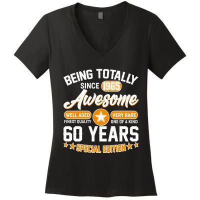 Being Totally Awesome Since 1965 60 Years Birthday Special Edition Women's V-Neck T-Shirt