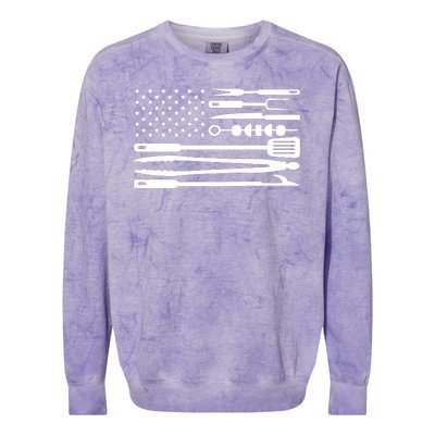 BBQ Tools American Flag Colorblast Crewneck Sweatshirt