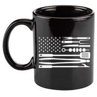 BBQ Tools American Flag 11oz C Handle Ceramic Mug