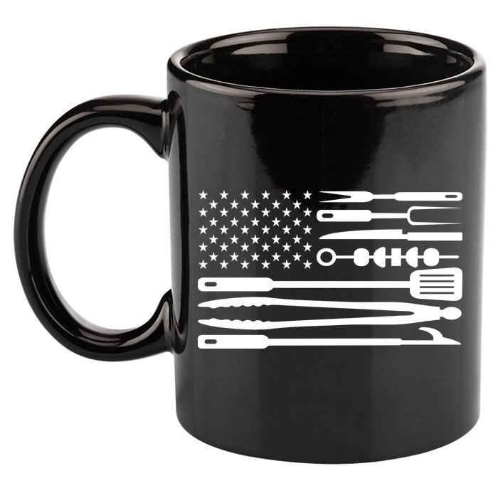 BBQ Tools American Flag 11oz C Handle Ceramic Mug