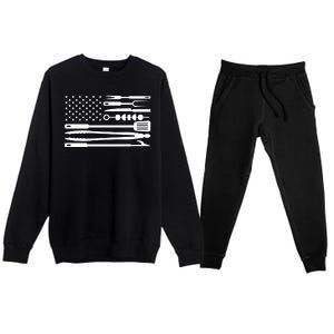 BBQ Tools American Flag Premium Crewneck Sweatsuit Set