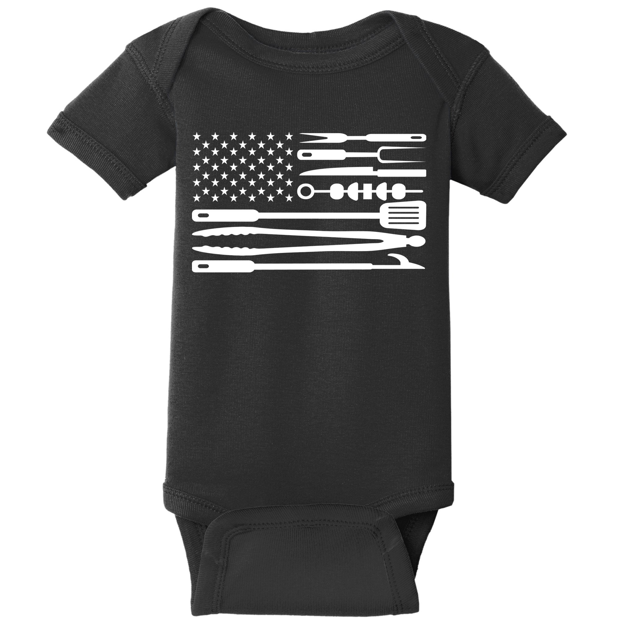 BBQ Tools American Flag Baby Bodysuit