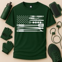 BBQ Tools American Flag Cooling Performance Crew T-Shirt