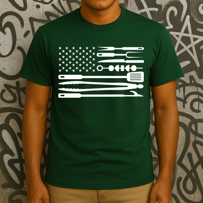 BBQ Tools American Flag T-Shirt