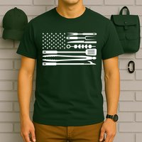 BBQ Tools American Flag T-Shirt