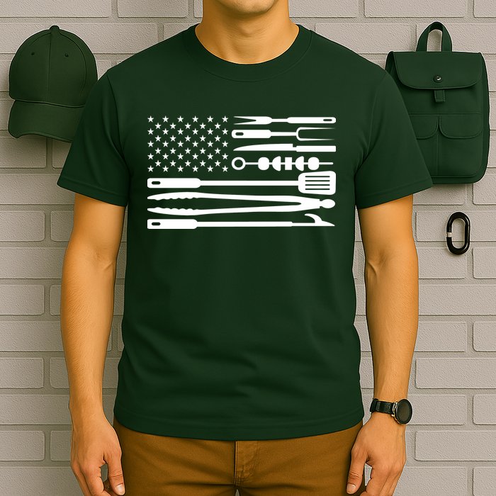 BBQ Tools American Flag T-Shirt