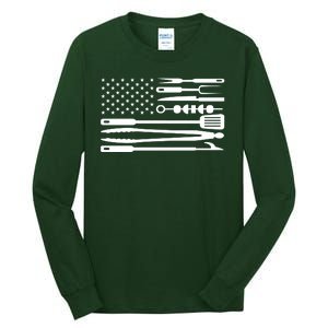 BBQ Tools American Flag Tall Long Sleeve T-Shirt