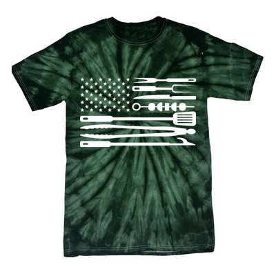 BBQ Tools American Flag Tie-Dye T-Shirt