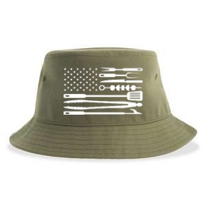 BBQ Tools American Flag Sustainable Bucket Hat