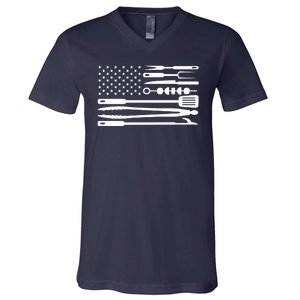 BBQ Tools American Flag V-Neck T-Shirt