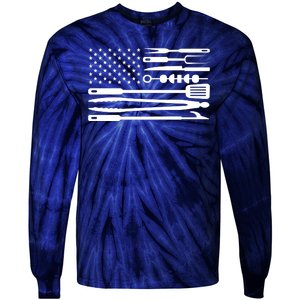 BBQ Tools American Flag Tie-Dye Long Sleeve Shirt