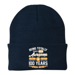 Being Totally Awesome Special Edition Since 1923 100 Years Birthday Knit Cap Winter Beanie