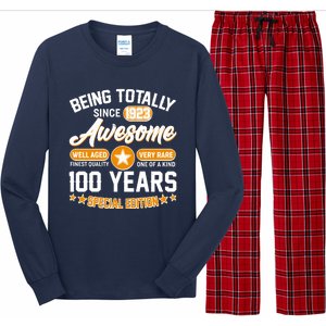 Being Totally Awesome Special Edition Since 1923 100 Years Birthday Long Sleeve Pajama Set