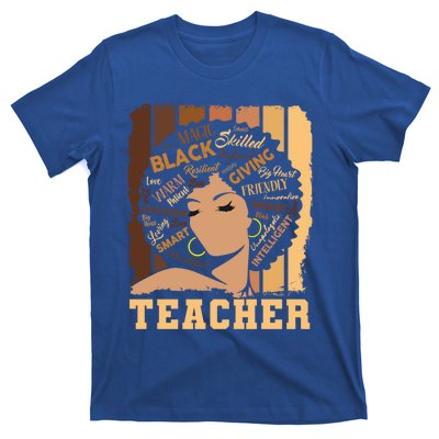 Black Teacher Afro Smart African American Love Melanin Gift T-Shirt