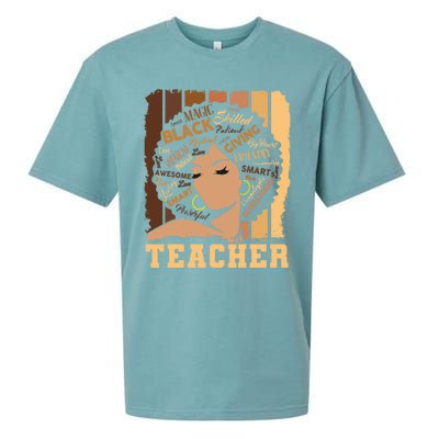 Black Teacher Afro Smart African American Love Melanin Gift Sueded Cloud Jersey T-Shirt