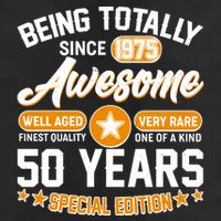 Being Totally Awesome Since 1975 50 Years Birthday Special Edition 7 Panel Mesh Trucker Snapback Hat