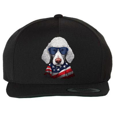 Bedlington Terrier American Flag USA Tee 4th July Gifts Tees Wool Snapback Cap